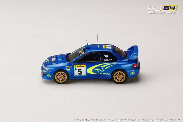 HJR645041A Hobby Japan 1:64 Subaru IMPREZA WRC 1999 #5 MONTE CARLO mode car