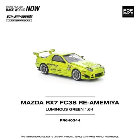 [ Pre-order ] PR640344 POP RACE 1:64 Mazda RX7 FC3S RE-AMEMIYA LUMINOUS GREEN