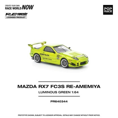 [ Pre-order ] PR640344 POP RACE 1:64 Mazda RX7 FC3S RE-AMEMIYA LUMINOUS GREEN
