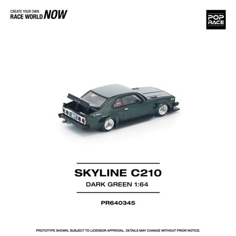 [ Pre-order ] PR640345 POP RACE 1:64 Nissan Skyline C210 DARK GREEN