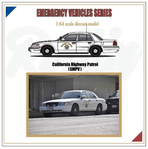 Rollin 1:64 Ford Crown Victoria CV Mk2 EN114 California White SMPV model car