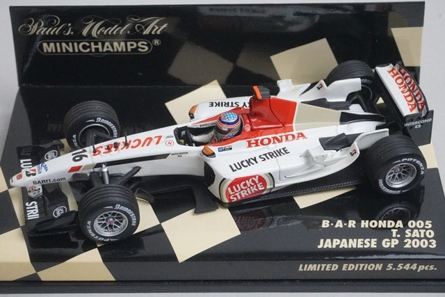 1:43 MINICHAMPS 400030116 BAR Honda 005 Japanese GP 2003 #16 model car