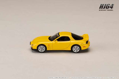 [ Pre-order ] HJ647007AY Hobby Japan 1:64 Mazda RX-7 (FD3S) TYPE R Bathurst R with engine display model, Sunburst Yellow