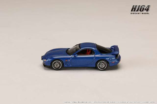 HJ646007BL Hobby Japan 1:64 Mazda RX-7 (FD3S) SPIRIT R TYPE A with Engine Display Model, Innocent Blue Mica