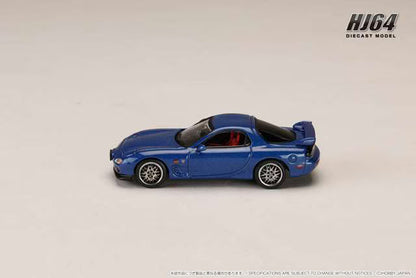 HJ646007BL Hobby Japan 1:64 Mazda RX-7 (FD3S) SPIRIT R TYPE A with Engine Display Model, Innocent Blue Mica