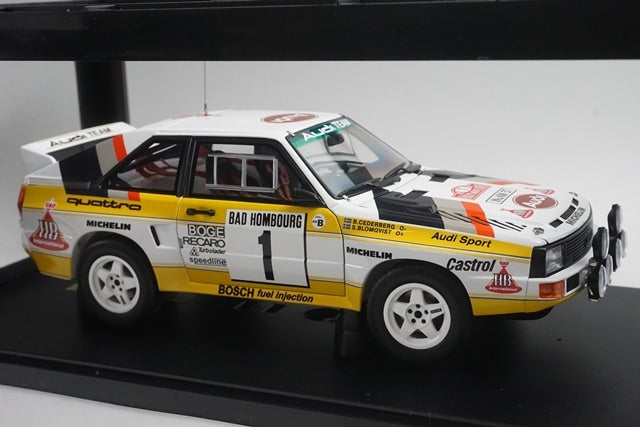 1:18 AUTOart 88501 Audi Sport Quattro Monte Carlo Rally 1985 #1 S. Blomqvist B. Cederberg