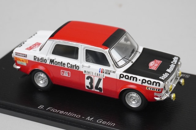 1:43 SPARK S9457 SIMCA 1000 Rally 2 Monte Carlo Rally 1973 #34 B.Fiorentino / M.Gelin model car