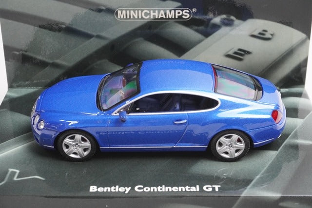 1:43 MINICHAMPS 436139022 Bentley Continental GT Blue Metallic model car