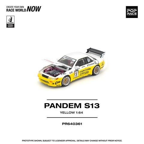 [ Pre-order ] PR640361 POP RACE 1:64 S13 Silvia Pandem Rocket Bunny Yellow-White #84
