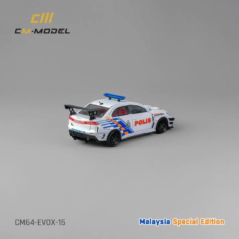 CM64-EVOX-15 CM-MODEL 1:64 Mitsubishi Lancer Evo X Malaysian Police Car model car