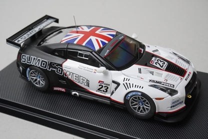 1:43 EBBRO 44383 Nissan GT-R GT1 Sumo Power GT 2010 #23 White Black model car