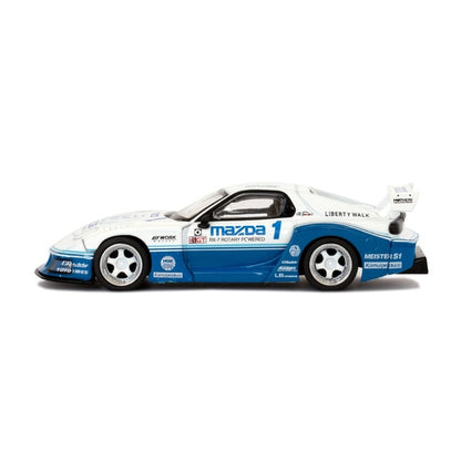 MC198-WHBL TSM MINI-GT 1:64 Mazda RX-7 LB-Super Silhouette White x Blue LBWK blister pack