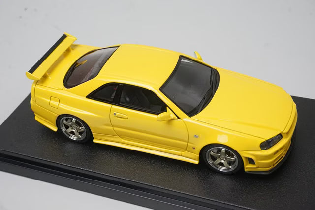 1:43 HPI 8400 Mirage Nissan NISMO R34 GT-R S-tune Lightning Yellow model car