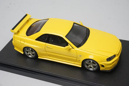 1:43 HPI 8400 Mirage Nissan NISMO R34 GT-R S-tune Lightning Yellow model car