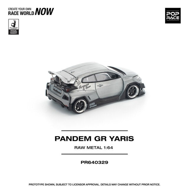 [ Pre-order ] PR640329 POP RACE 1:64 PANDEM GR YARIS RAW METAL Pandem GR Yaris RAW Finish