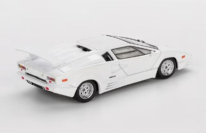MGT01134-BL TSM MINI-GT 1:64 Lamborghini Countach 25th Anniversary White (Left-hand drive) *Blister packaging