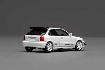 [ Pre-order ] M65029 MOTORHELIX 1:64 Honda Civic TYPE R (EK9) J's Racing Livery White