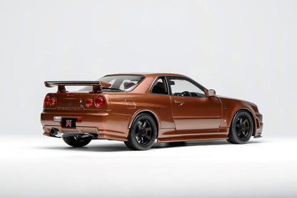 M83414 MOTORHELIX 1:18 Nissan Skyline GT-R R34 Customised Version Metal Bronze model car