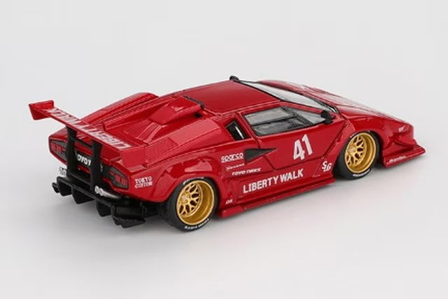 MGT01100-BL TSM MINI-GT 1:64 Lamborghini Countach LB-WORKS Red Left-Hand Drive Blister Pack