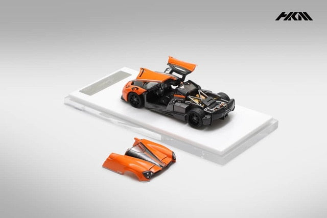 [ Pre-order ] HKM Premium - Elite Series 1:64 Pagani Huayra Coupe 2014 with Removable Engine Hood and Openable Gullwing Doors, Orange