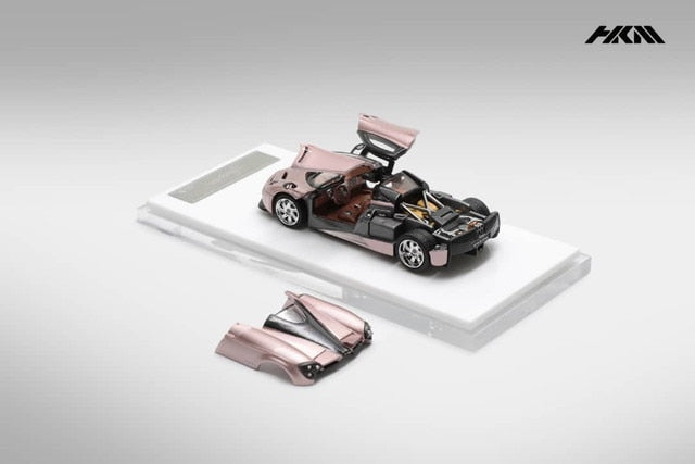 [ Pre-order ] HKM Premium - Elite Series 1:64 Pagani Huayra Coupe 2014 with Removable Engine Hood and Openable Gullwing Doors, Rose Gold