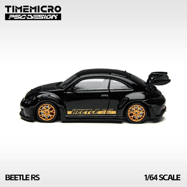 TM647903 Time Micro TM x PSC Design 1:64 Volkswagen Beetle RS Concept Black with Gold Rims model car