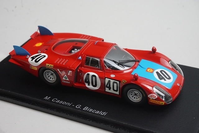 1:43 SPARK S4368 Alfa Romeo 33/2 Le Mans 6th place 1968 #40 M. Casoni G. Biscardi model car