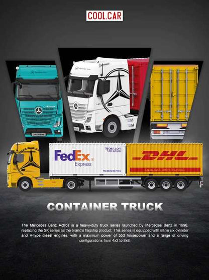 [ Pre-order ] CC646738-40WH Cool Car 1:64 Container Truck Actros Container Truck White