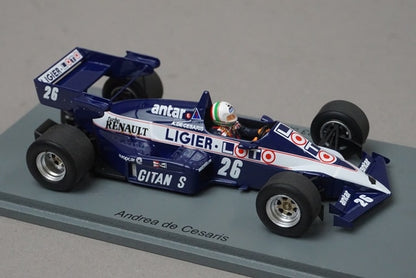 1:43 Spark S7417 Ligier JS23 South African GP 5th 1984 #26 A. de Cesaris