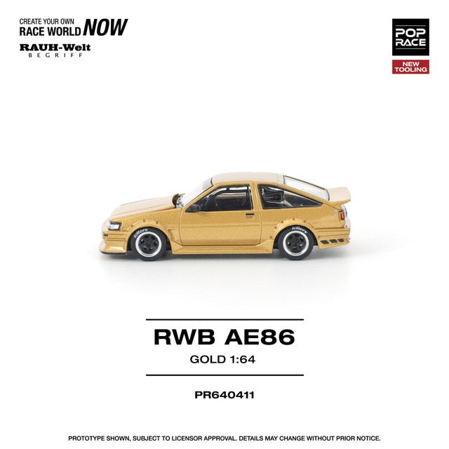 [ Pre-order ] PR640411 POP RACE 1:64 RWB AE86 GOLD