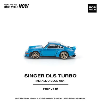 [ Pre-order ] PR640449 POP RACE 1:64 Singer DLS Turbo Metallic Blue