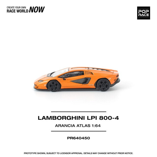 [ Pre-order ] PR640450 POP RACE 1:64 Lamborghini Countach LP1 800-4 Arancia Atlas