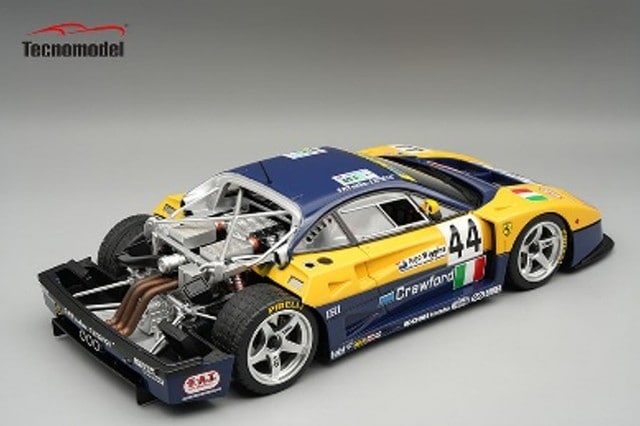 [ Pre-order ] TM18-429B Tecnomodel 1:18 Ferrari F40 LM Driver 24 Hours 1996 L. Della Noce / A. Olofsson / C. Rosenblad Magnetic Detachable Engine Hood