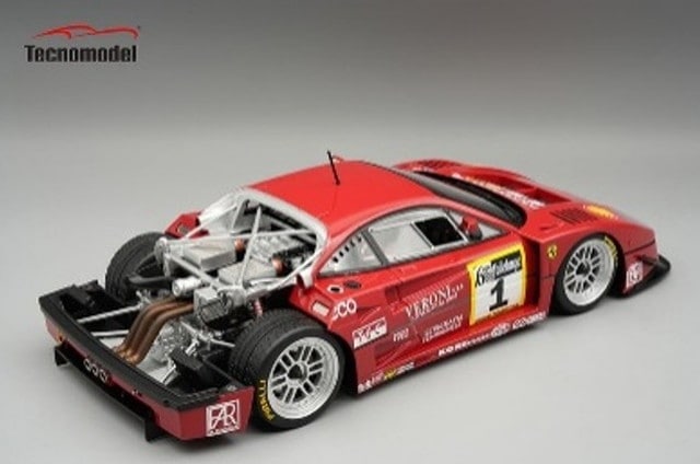 [ Pre-order ] TM18-429C Tecnomodel 1:18 Ferrari F40 LM Vallelunga Gold Cup 6 Hours 1996 A.Schiattarella / L.Dalla Noce Engine Hood Magnet Removable