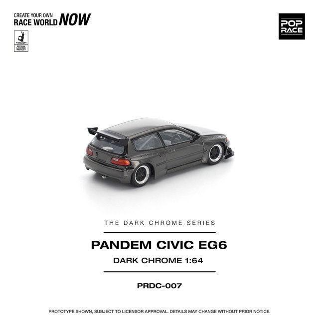 [ Pre-order ] PRDC007 POP RACE 1:64 Pandem Civic EG6 Dark Chrome