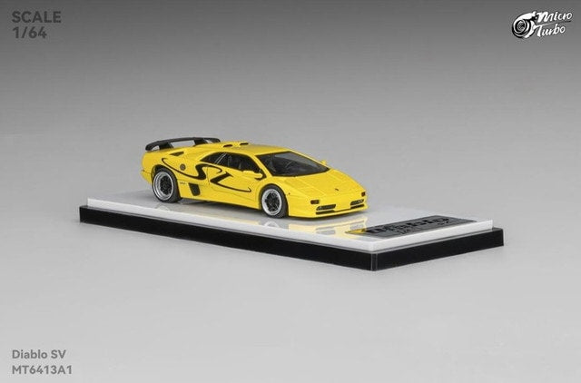 [ Pre-order ] MT6413A1 Micro Turbo 1:64 Lamborghini Diablo SV Metallic Yellow