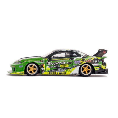 MC141-GNBK TSM MINI-GT 1:64 Nissan LB-Super Silhouette S15 SILVIA #555 V2 2024 Formula Drift Japan *LBWK Exclusive Blister Pack