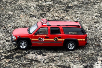[ Pre-order ] MK Miniatures 1:64 2003 Chevrolet Suburban GMT800 Los Angeles Fire Truck, Exclusive to the Hangzhou International Model Show in China