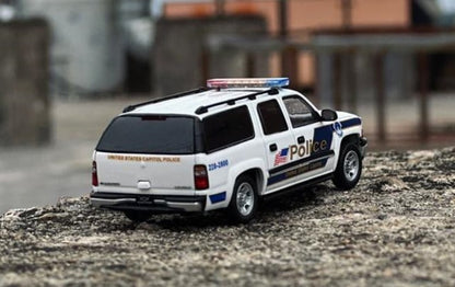 [ Pre-order ] MK Miniatures 1:64 Chevrolet Suburban GMT800 United States Capitol Police Car, White, China Hangzhou International Model Show Exclusive