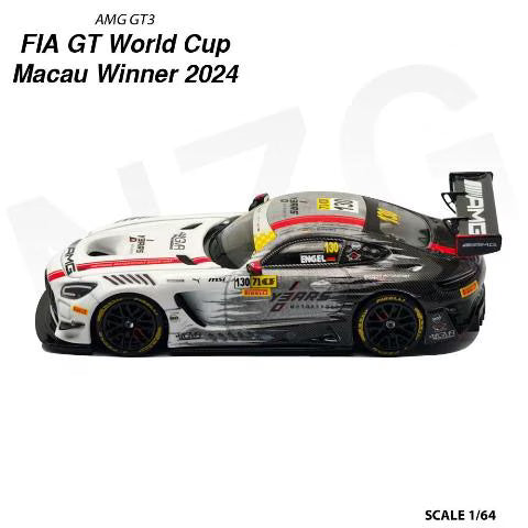 [ Pre-order ] 114600003 Kilo Works KW x NZG 1:64 Mercedes-Benz AMG GT3 2024 FIA World Cup Macau Winner Maro Engel #130