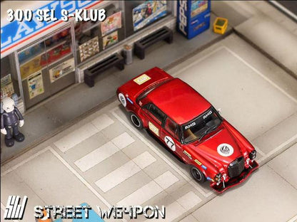 [ Pre-order ] SW Street Weapon 1:64 300SEL S-KLUB Modified Red Pig