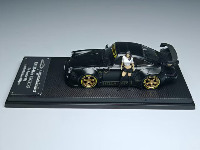 [ Pre-order ] MC640003D MC Model Collect 1:64 RWB930 3.8 Type High Wing Matte Black Gold Wheel Figure Included