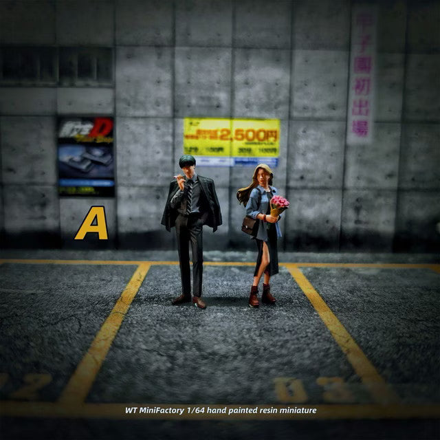 [ Pre-order ] WT2025121119-A WT Minifactory 1:64 Couple Giving Flowers Duo Figures, Set of 2, Pink, with a Bouquet of Flowers