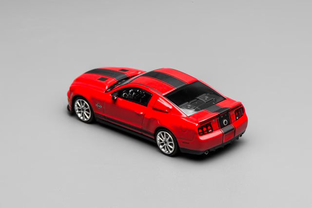 [ Pre-order ] GL-1251006C MOTORHELIX 1:64 Ford Mustang Shelby GT500 Super Snake 2007 Torch Red Matte Black Single Stripe
