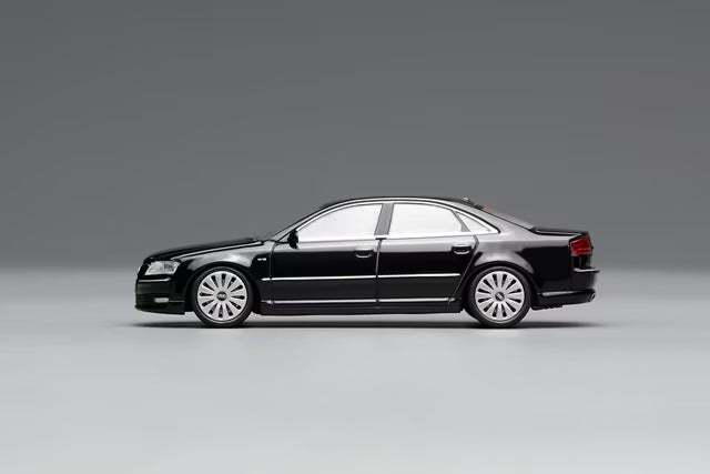 [ Pre-order ] M68201 MOTORHELIX 1:64 Audi A8 (D3) 2008 Late Version Metallic Black