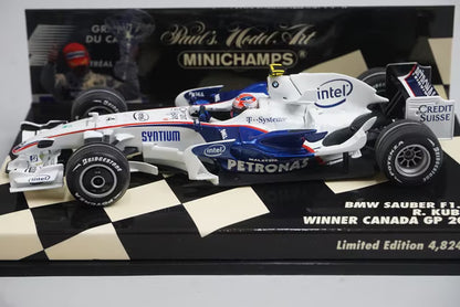 1:43 MINICHAMPS 400080104 BMW Sauber F1.08 Winner, Canadian Grand Prix 2008 #4 R. Kubica