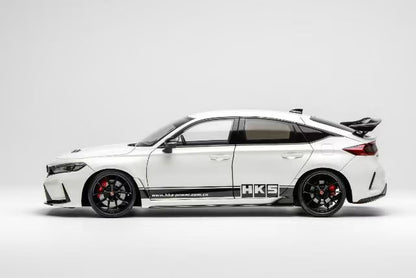 M85317 MOTORHELIX 1:18 Honda Civic TYPE R (FL5) HKS Livery Championship White