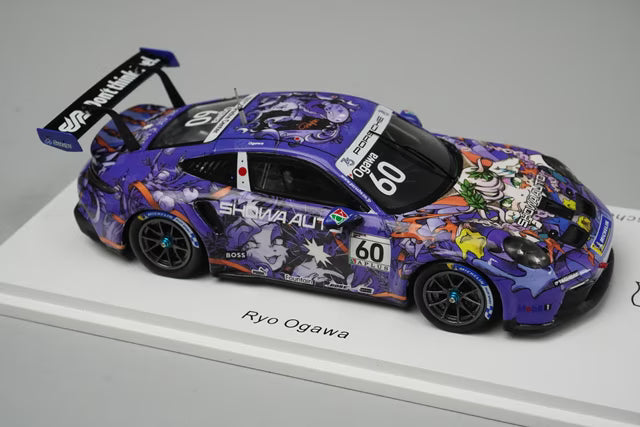 1:43 Spark SJ170 Porsche 911 GT3 Cup Carrera Cup Japan Champion 2023 #60 Ryo Ogawa