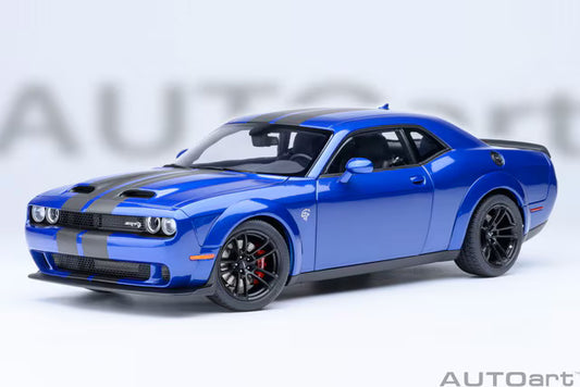 [ Pre-order ] 71763 AUTOart 1:18 Dodge Challenger SRT Jailbreak 2022 (Metallic Blue with Carbon Black Stripes <INDIGO BLUE>)