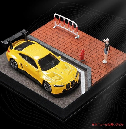 SCJ82015-A 収蔵家 Diorama 1:64 Street Corner Mini Diorama 004 Orange Brick Sidewalk